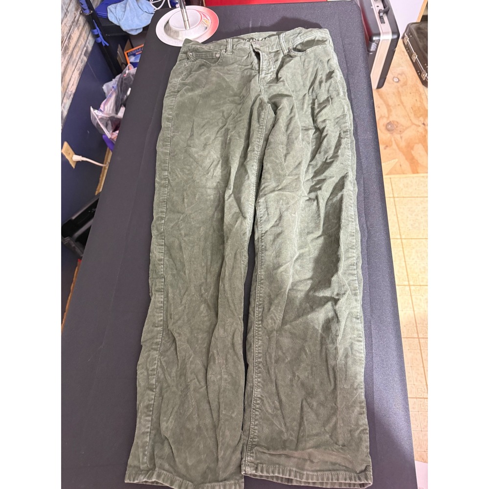 American Eagle Corduroy Pants 10 Olive Green Excellent 90s Straight Stretch